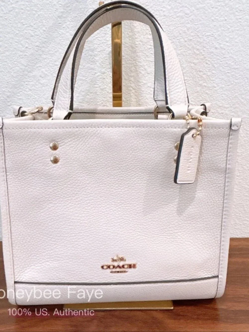 NWT Coach Dempsey Tote 22 Pebble Leather CO971 Chalk